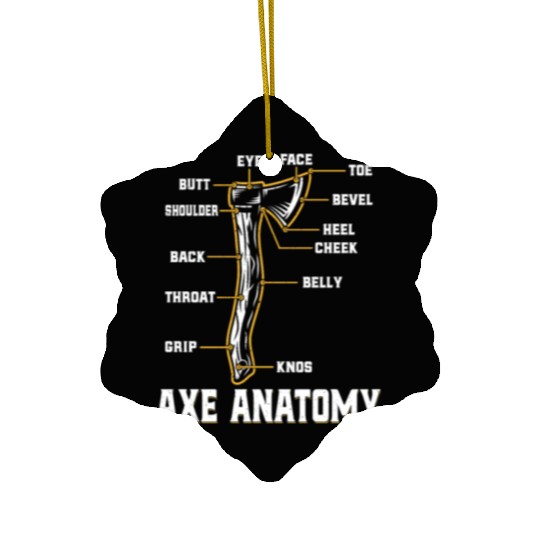 Axe Anatomy - Funny Ax Hatchet Thrower Throwing Ceramic Ornaments