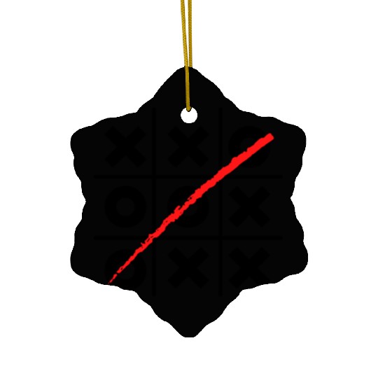 White Black Minimalist Three In A Row Ceramic Ornaments