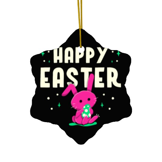 Happy Easter Egg Bunny Sayings Ceramic Ornaments
