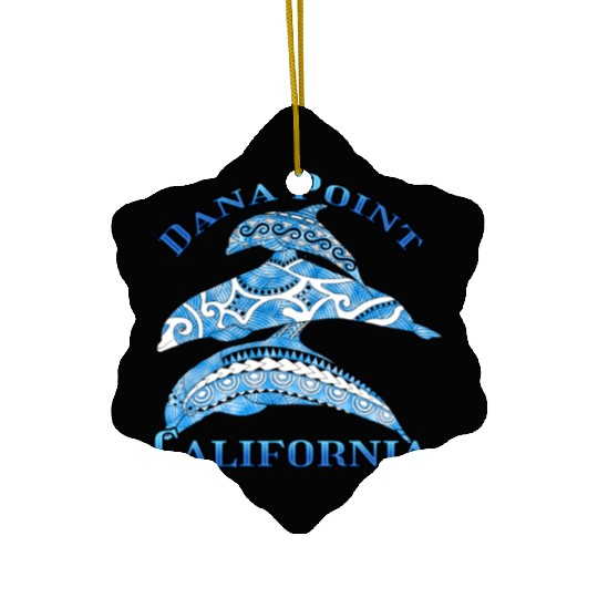 Dana Point California Vacation Tribal Dolphins Ceramic Ornaments