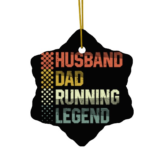 Husband Dad Running Legend Runner Marathon Trail Ceramic Ornaments