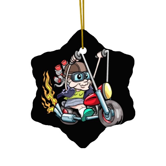 Motorcycle Motorcycling Grandma Motorcyclist Ceramic Ornaments