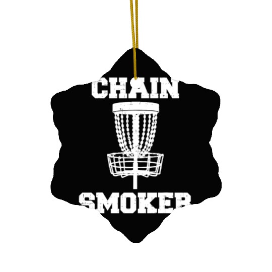 Disc Golf Funny Chain Smoker Frisbee Game Lover Ceramic Ornaments