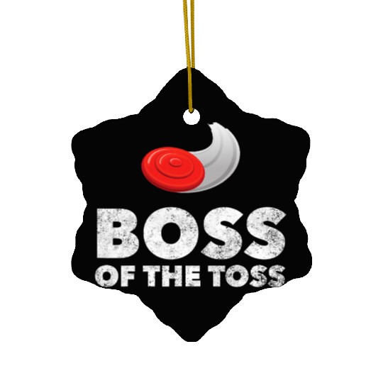 Boss of the Toss Funny Disc Golf Ultimate Frisbee Ceramic Ornaments