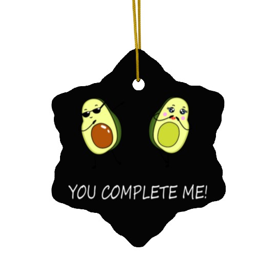 You complete me! Avocado love! Ceramic Ornaments