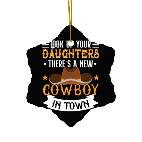 Cowboy Barn Bull Rider Rodeo Country Western Movie Ceramic Ornaments