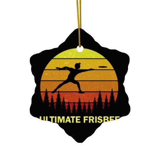 Ultimate Frisbee Disc Golf Flying Players Ceramic Ornaments