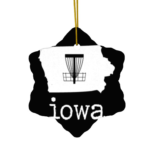 State of Iowa Disc Golf Ceramic Ornaments Golfer Golfing