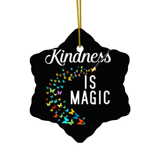 Womens Kindness is Magic Butterflies Kind Teacher Ceramic Ornaments
