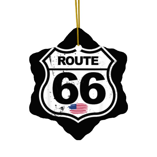 Vintage Route 66 retro style Ceramic Ornaments