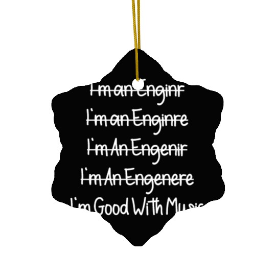 Funny Engineer Spelling Design Ceramic Ornaments