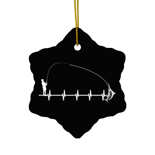 Fishing Heartbeat Gift Ceramic Ornaments