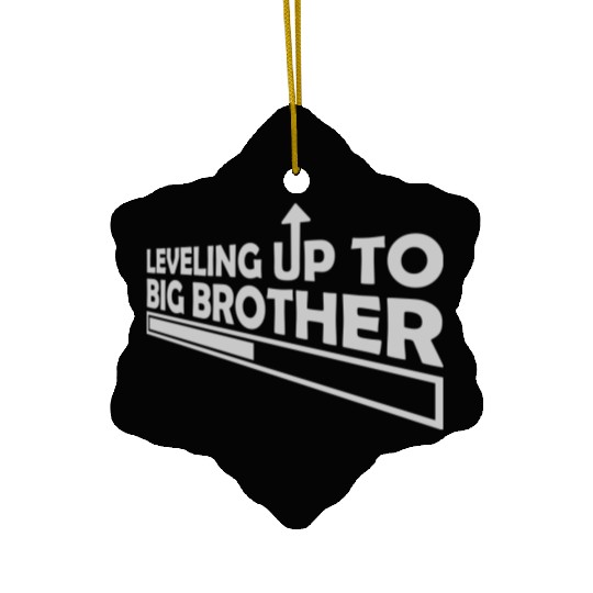 Leveling up big brother Ceramic Ornaments