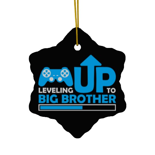 Leveling up big brother Ceramic Ornaments