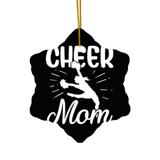 Womens Cheer Mom Gymnastics Cheerleading Mom Squad Ceramic Ornaments