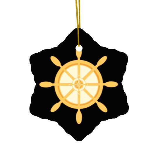 Ship's Wheel, nautical star & cardinal points Ceramic Ornaments