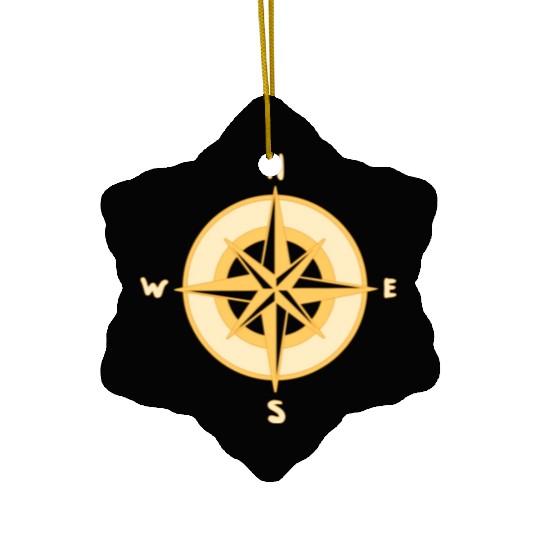 Nautical Compass star / rose, cardinal directions Ceramic Ornaments