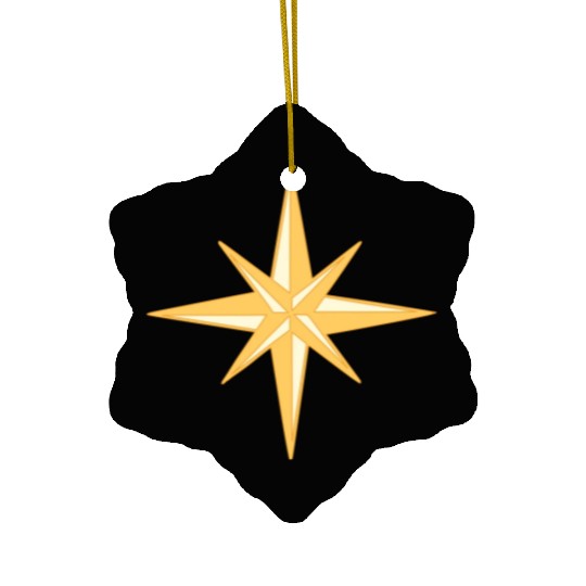 Nautical star. Compass rose, cardinal directions Ceramic Ornaments
