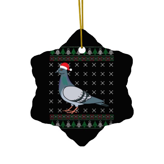 Christmas Pigeon Funny Bird Lover Xmas Gift Ceramic Ornaments