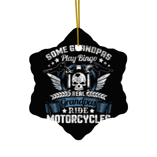 Real Grandpa Motorcycle Biker Ceramic Ornaments