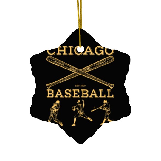 Vintage Chicago baseball est 1900 Ceramic Ornaments