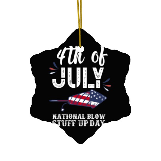 July 4th National Fireworks Day Ceramic Ornaments