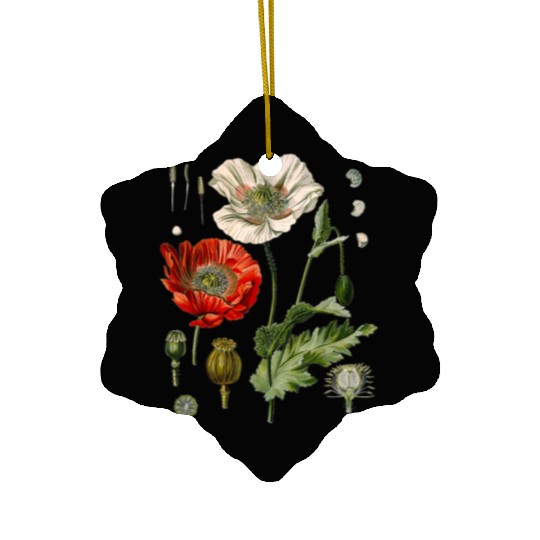 Red Poppy flower Botanical Poppies Red Poppy Ceramic Ornaments