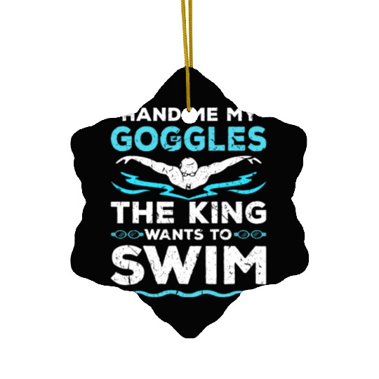 Swimming Googles Swimmer King Swim Ceramic Ornaments