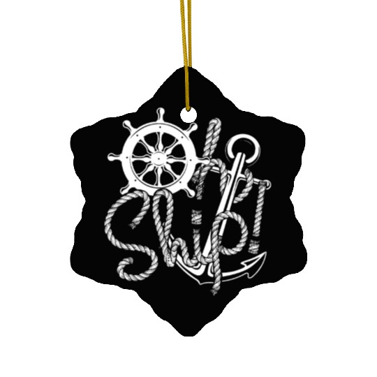 Ship sailing sailboat motor boat Ceramic Ornaments