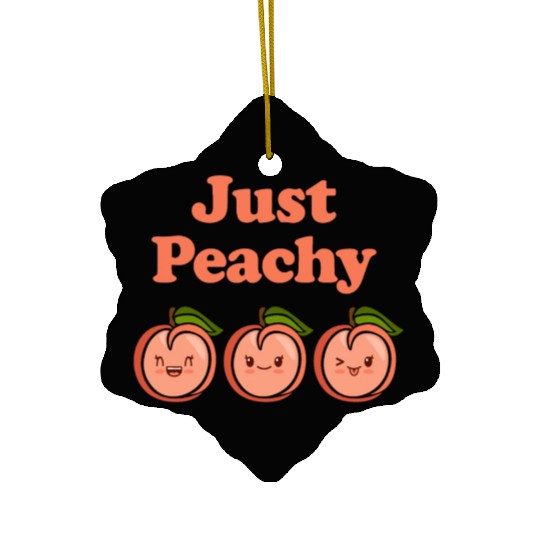 Just Peachy Cute Adorable Kawaii Peaches Ceramic Ornaments