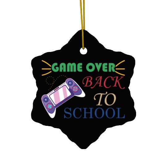 Game Over Back To School Ceramic Ornaments
