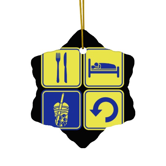 Repeat Boba Tea daily Ceramic Ornaments