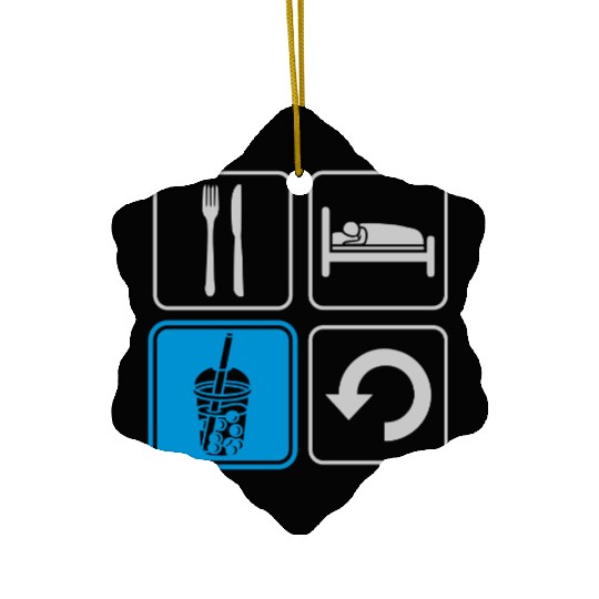 Boba Tea Repeat daily Ceramic Ornaments