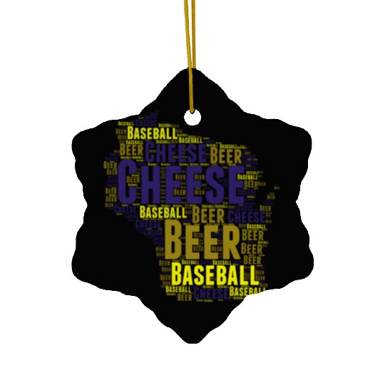 Cheese, Beer, and Baseball Wisconsin Ceramic Ornaments