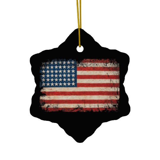 American Flag USA Patriotic US stars stripes Ceramic Ornaments