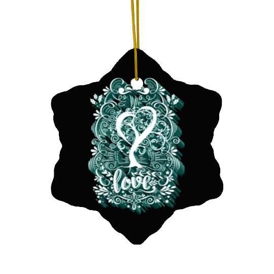 Love - Elf Tree (Heart Version) Ceramic Ornaments