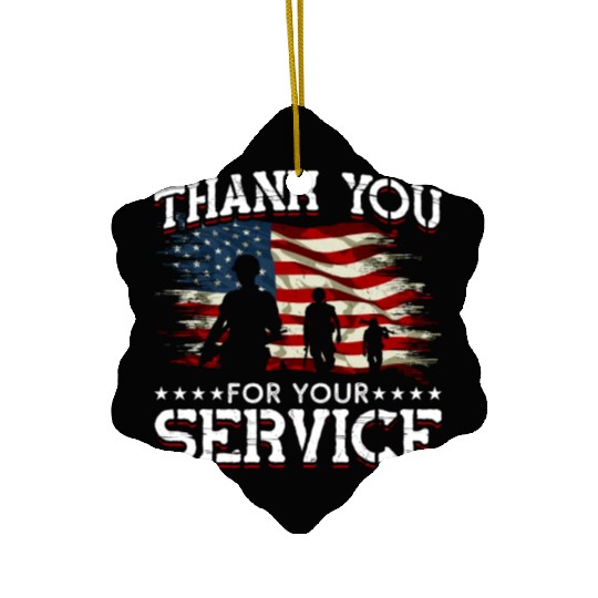 Memorial Day American Flag Patriotic Soldier US Ceramic Ornaments