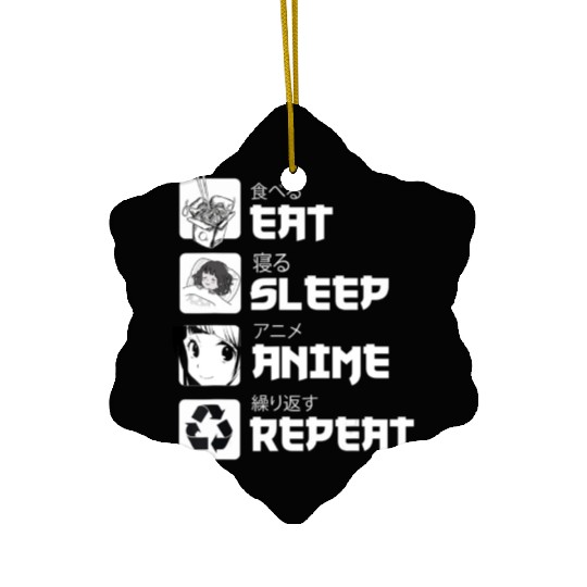 Awesome Anime Eat Sleep Anime Repeat Teenager Ceramic Ornaments