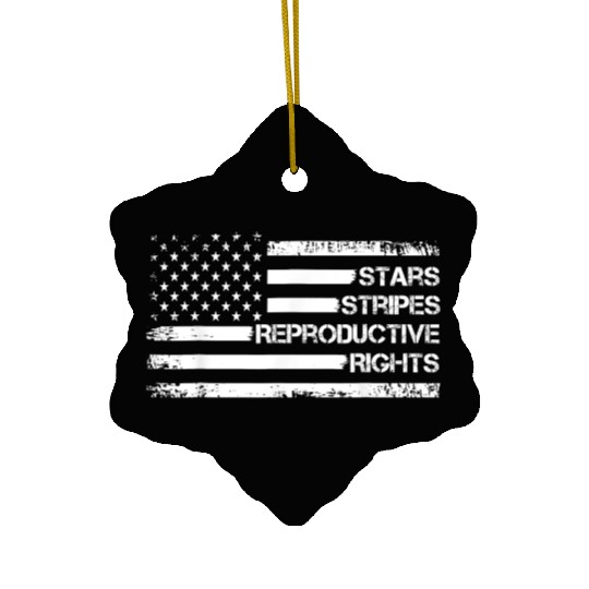 Stars Stripes Reproductive Rights US Flag 4th July Ceramic Ornaments