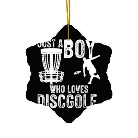 Boy Who Loves Disc Golf Vintage Ultimate Frisbee Ceramic Ornaments