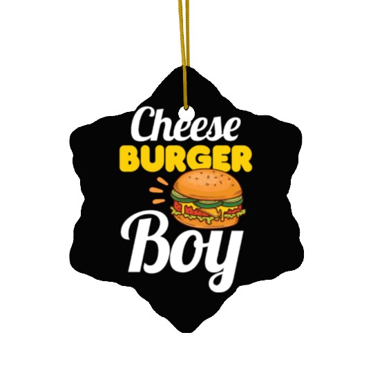 Cheese Burger Boy Ceramic Ornaments