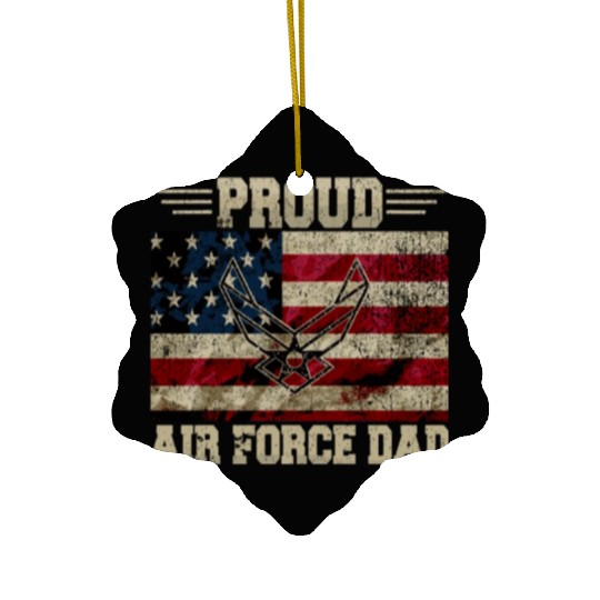 Proud Air Force Dad Veteran Us Flag Ceramic Ornaments
