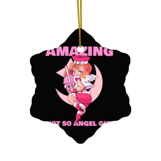 ANIME GIRL - AMAZING NOT SO ANGEL GIRL Ceramic Ornaments