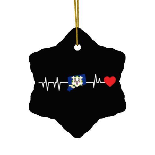 Connecticut Heartbeat Gift Ceramic Ornaments