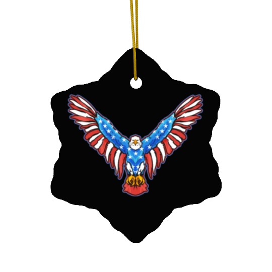 American Bald Eagle American 4th of July Patriotic Ceramic Ornaments
