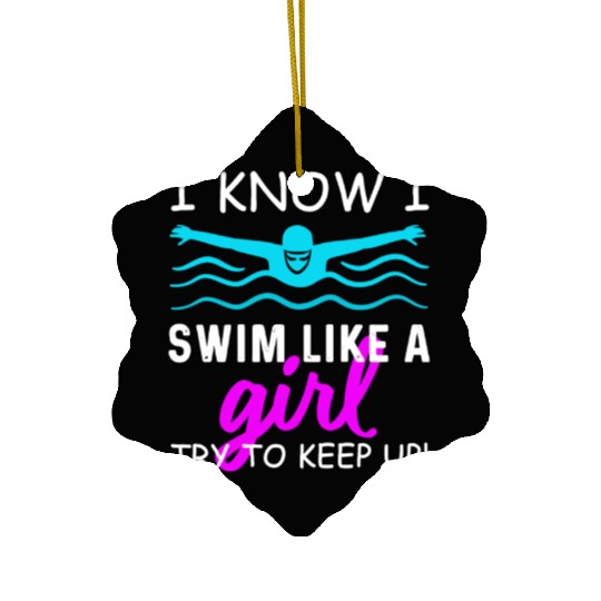 Swimmer Swim Swimming Girl Ceramic Ornaments