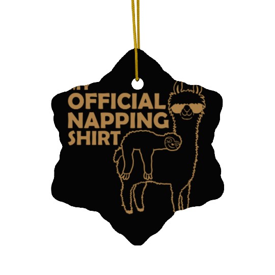 sloth llama napping Ceramic Ornaments