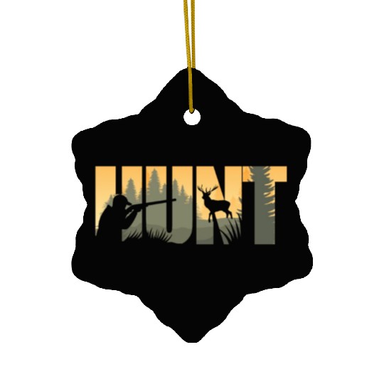 Buck Deer Hunting Hunter Vintage Ceramic Ornaments