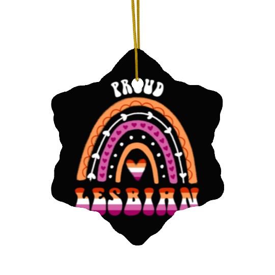 LGBT Pride Month Proud Lesbian Pride Rainbow Ceramic Ornaments