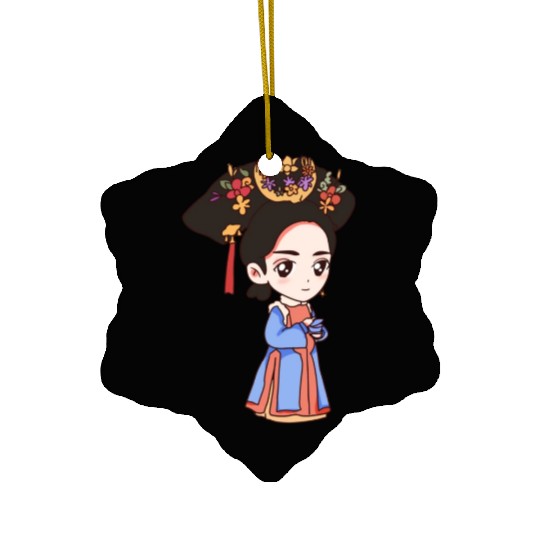 HAND PAINTED GIRL IMAGE Ceramic Ornaments